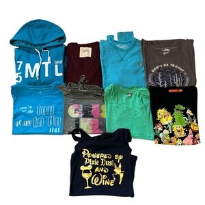 Women’s Bundle of 9 Tops Hoodie T-Shirt Long Sleeve Size XS S